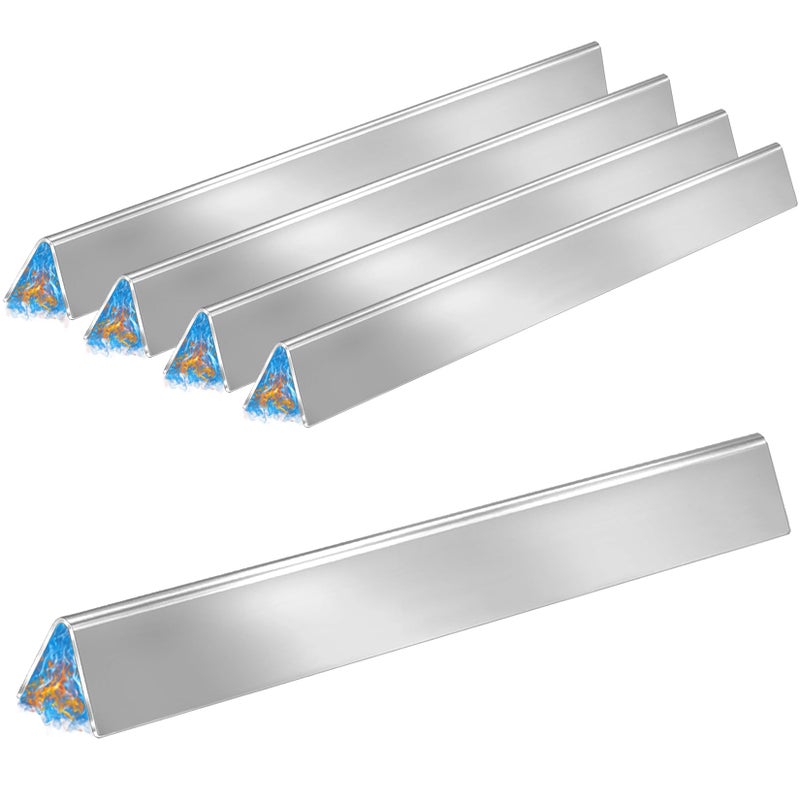GasSaf 24.5 inch Flavorizer Bar Replacement for Weber 7539, 7540, Genesis 300 Series E-310, E-320, S-310, S-320, EP/CEP 310 & 320 (with Side Mounted Control Panels), 5-Pack Stainless Steel Flavor Bar - Image 1